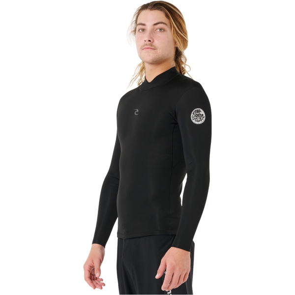 2026 Rip Curl Mens Dawn Patrol 1.5mm Long Sleeve Jacket 12GMWJ - Black